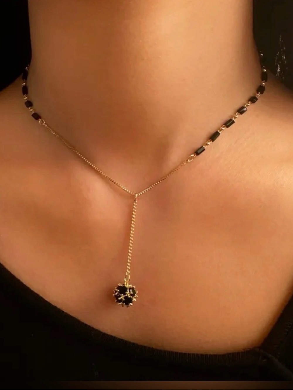Black Dangle Necklace